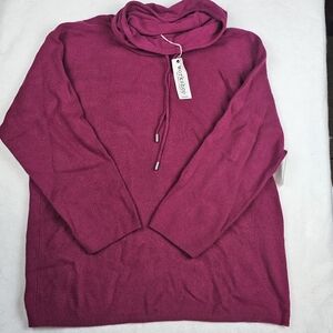 Workshop Republic NWT 2X Knit Cowl‎ Turtle Neck Sweater Top Pink/Magenta Soft